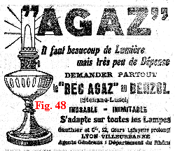 Publicit pour un bec  incandescence